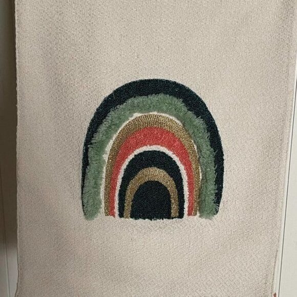 Spring Shop Table Runner Cream Rainbow Tassels - Picture 3 of 6